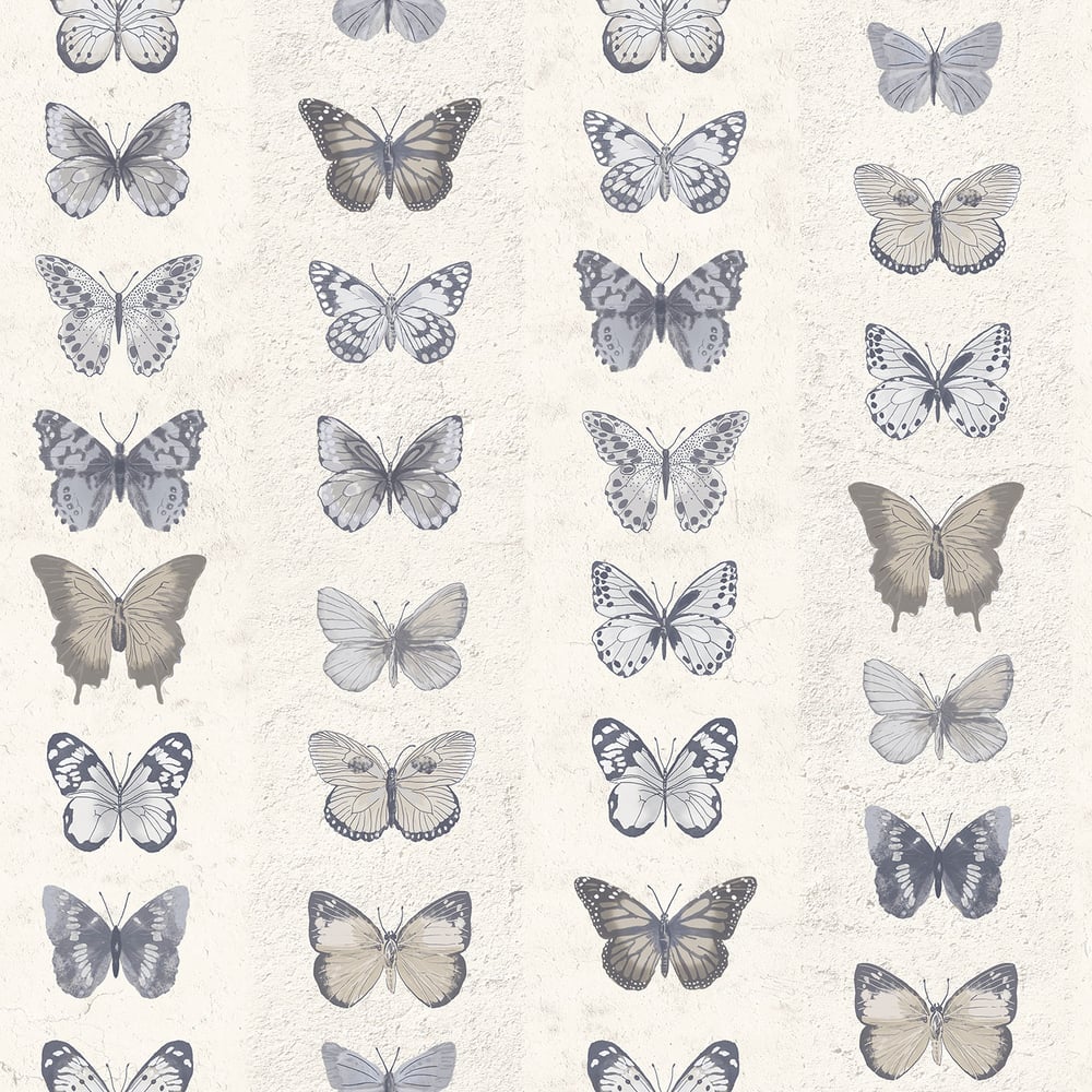 Jewel Butterflies Stripe Wallpaper by Galerie (Organic Textures Collection)