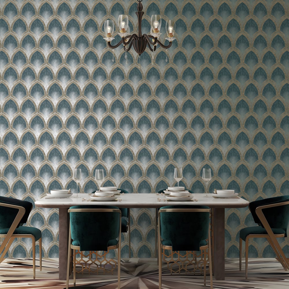 Nouveau Scallop Wallpaper by Galerie (Special FX Collection)