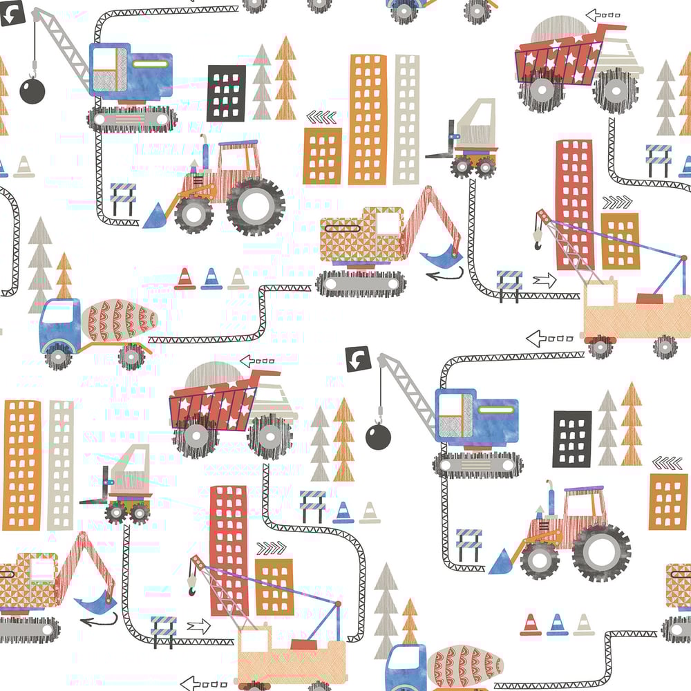 Construction Wallpaper by Galerie (Tiny Tots 2 Collection)