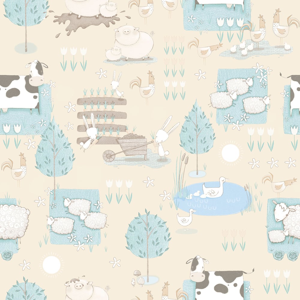 Farmland Wallpaper by Galerie (Tiny Tots 2 Collection)
