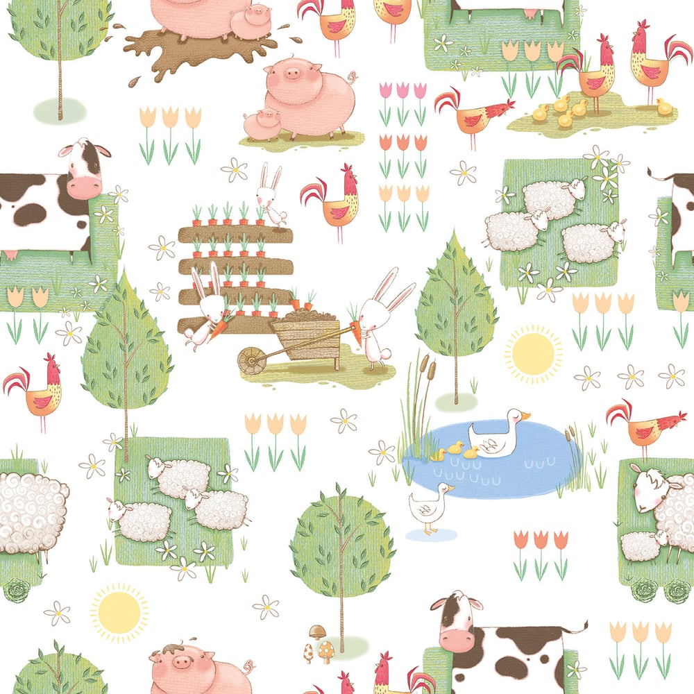 Farmland Wallpaper by Galerie (Tiny Tots 2 Collection)
