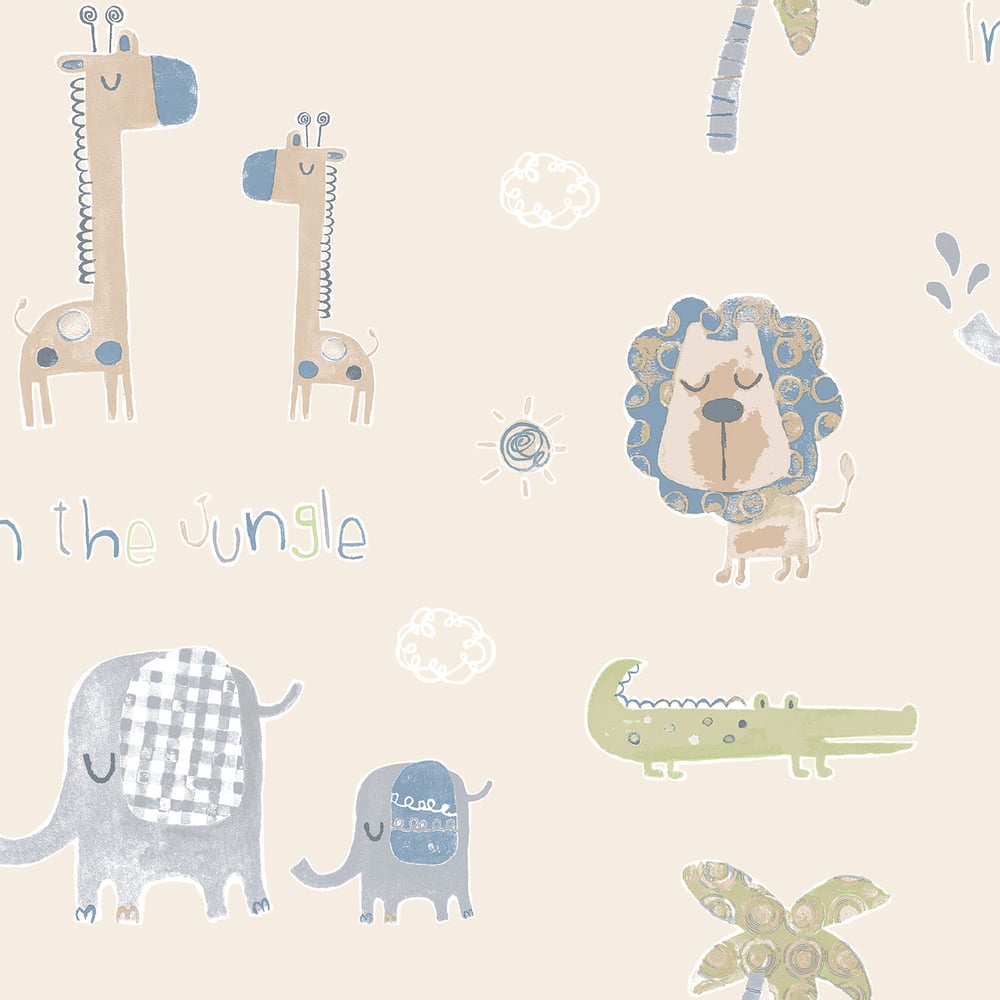 Jungle Friends Wallpaper by Galerie (Tiny Tots 2 Collection)
