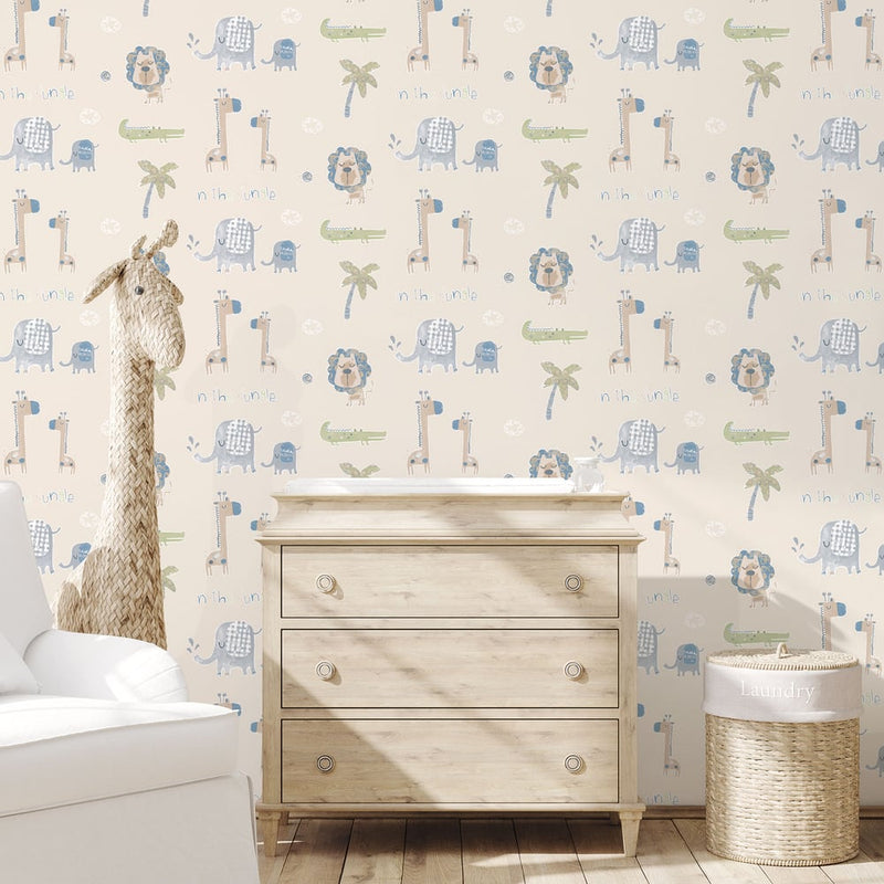 Jungle Friends Wallpaper by Galerie (Tiny Tots 2 Collection)