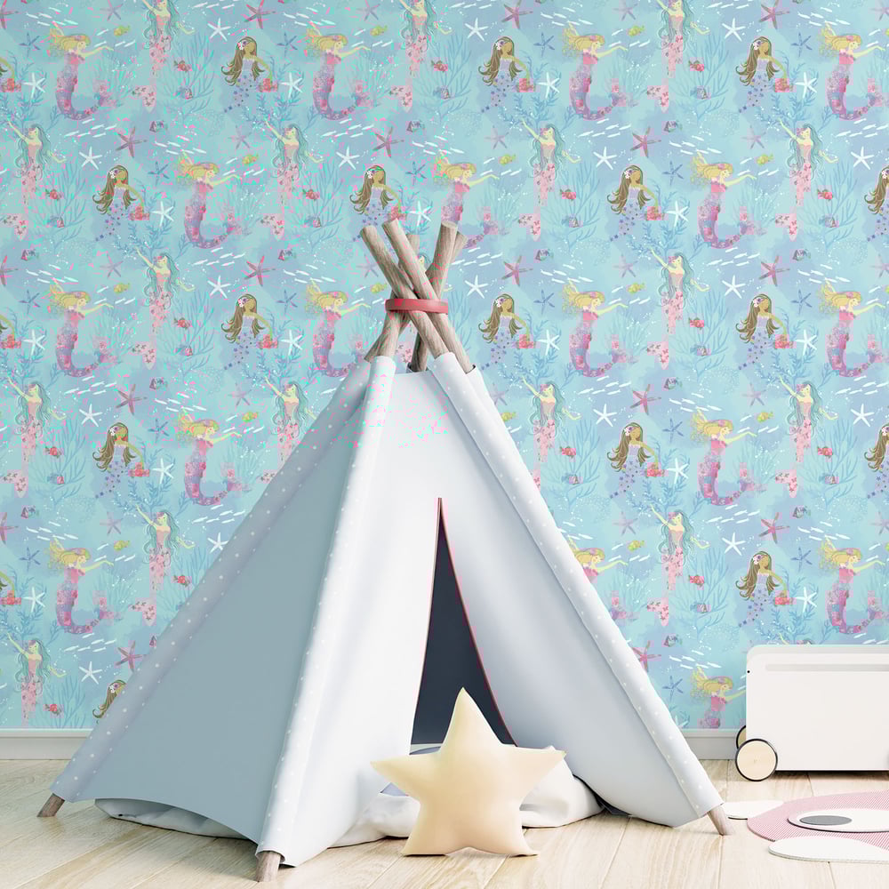 Mermaids Wallpaper by Galerie (Tiny Tots 2 Collection)