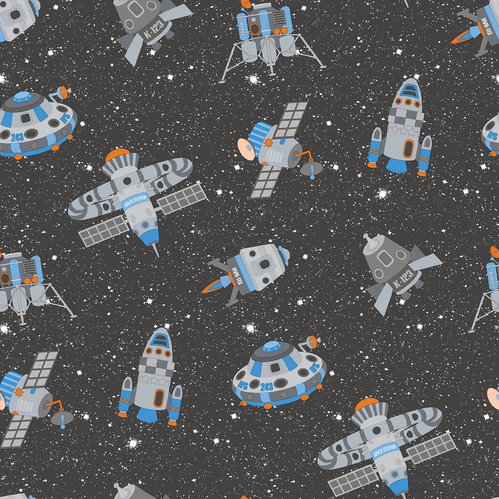 Spaceships Wallpaper by Galerie (Tiny Tots 2 Collection)