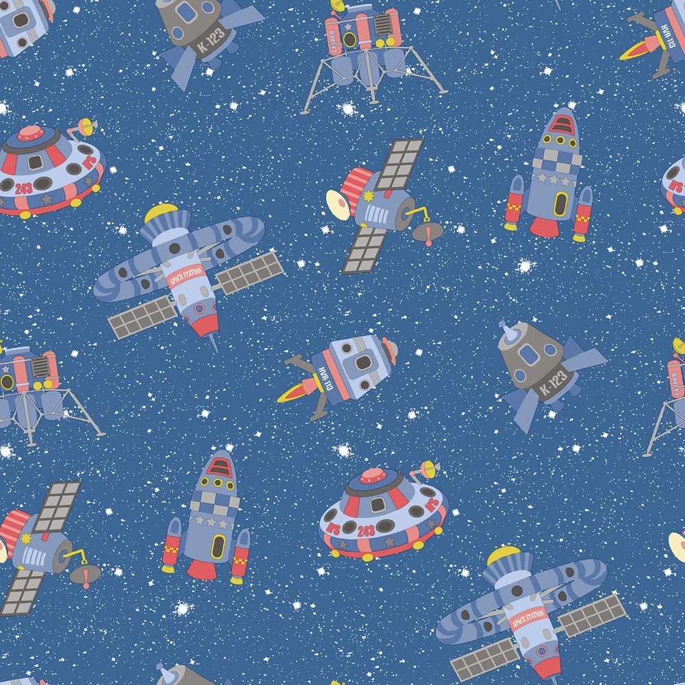Spaceships Wallpaper by Galerie (Tiny Tots 2 Collection)
