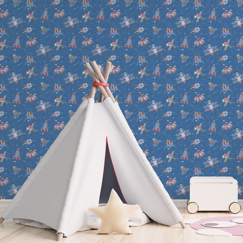 Spaceships Wallpaper by Galerie (Tiny Tots 2 Collection)