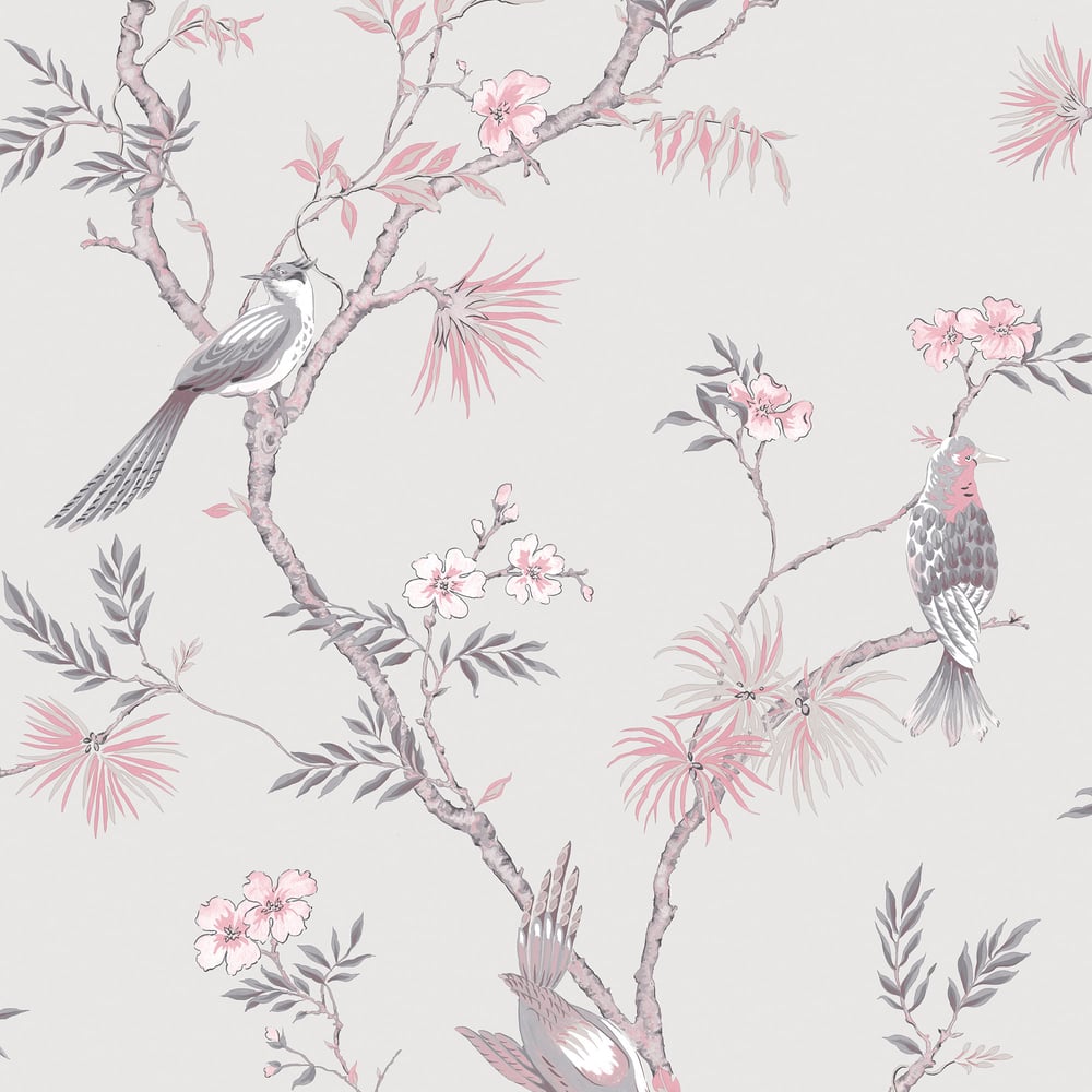 Classic Bird Wallpaper by Galerie (Secret Garden Collection)