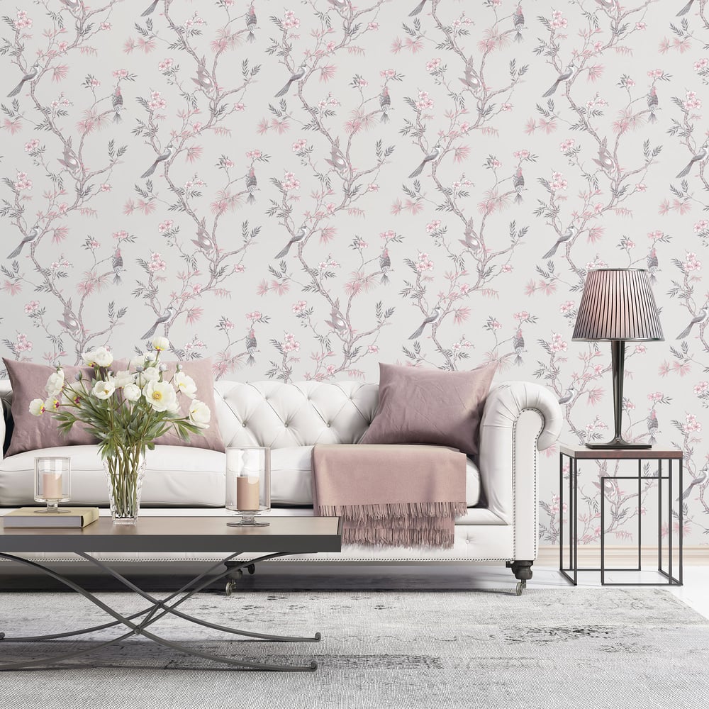 Classic Bird Wallpaper by Galerie (Secret Garden Collection)