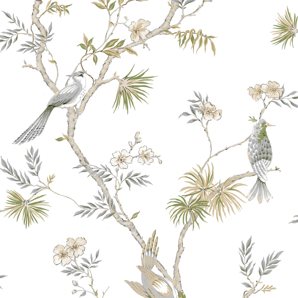 Classic Bird Wallpaper by Galerie (Secret Garden Collection)