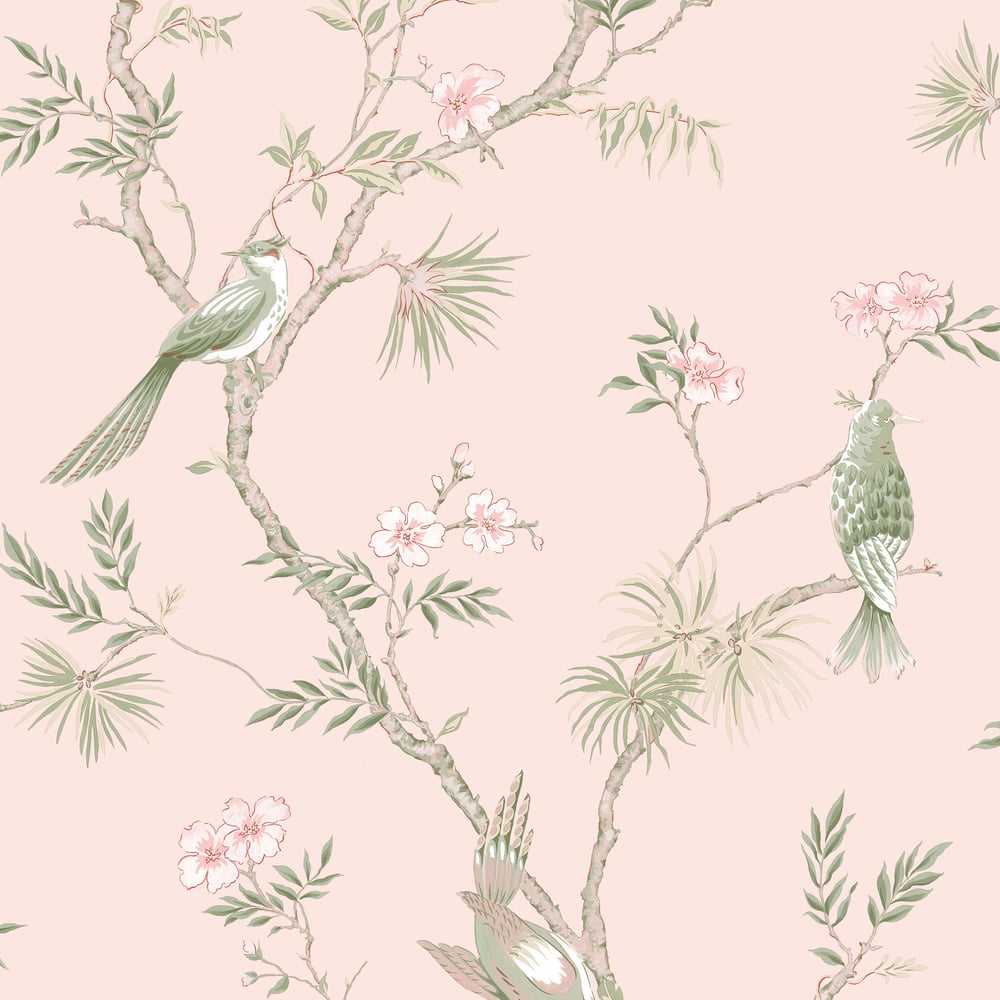 Classic Bird Wallpaper by Galerie (Secret Garden Collection)