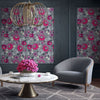 Milana Hot Pink and Grey Wallpaper by Olenka Design
