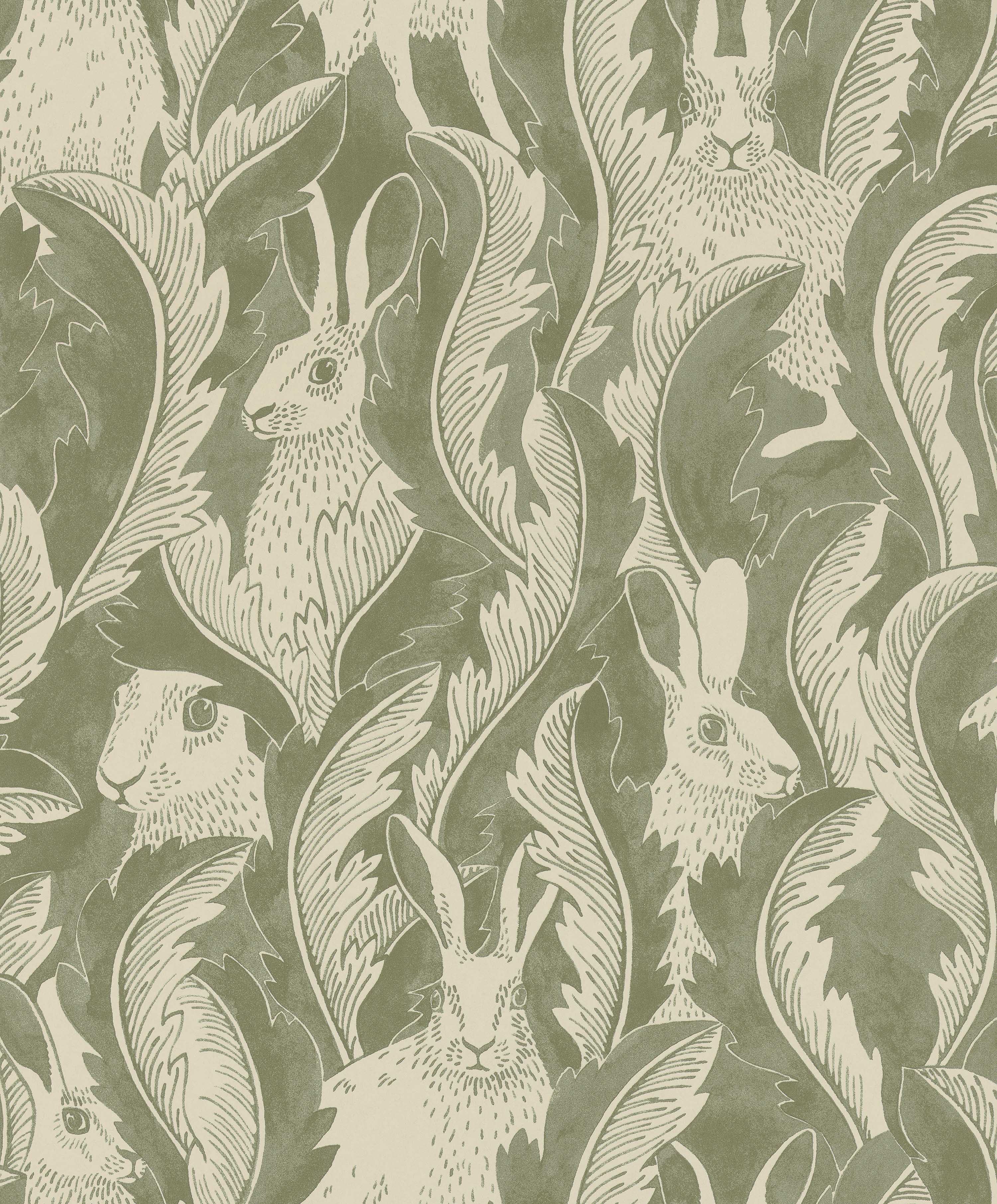 Hares in Hiding Wallpaper by Långelid Von Brömssen