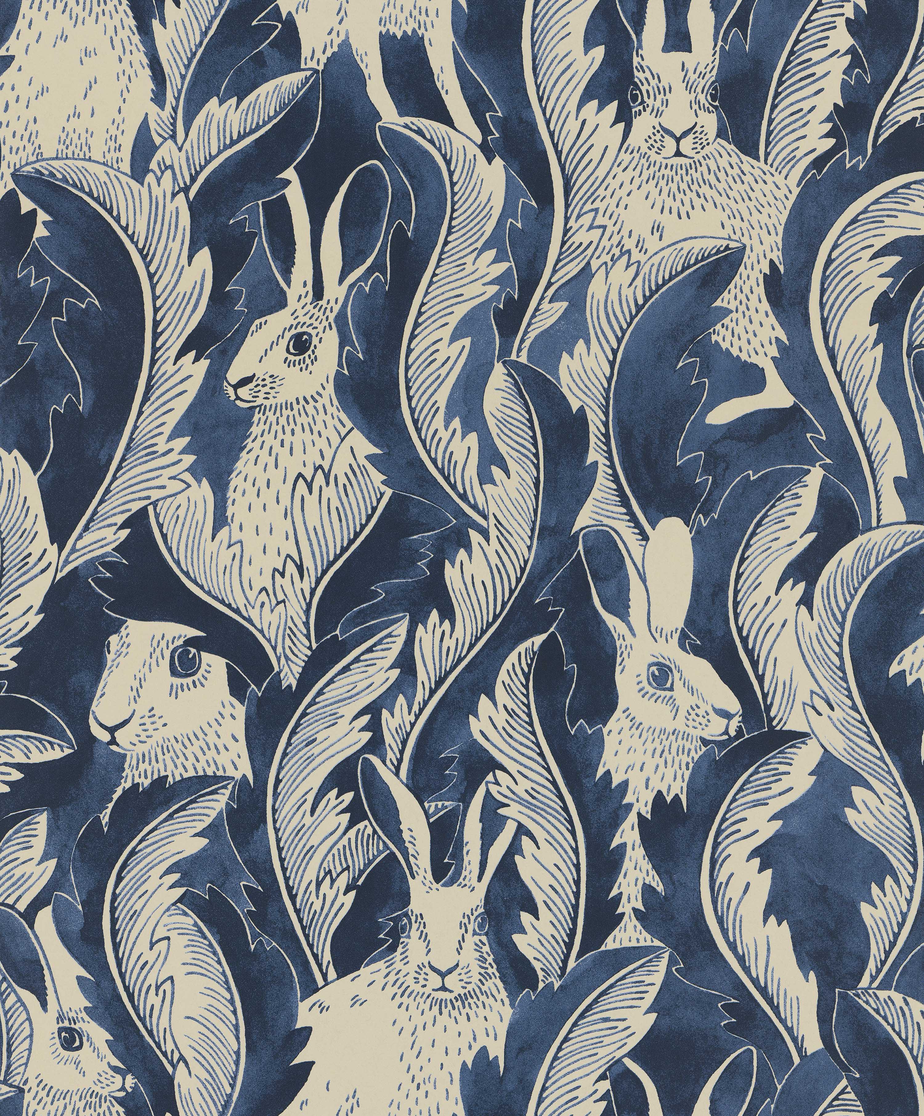 Hares in Hiding Wallpaper by Långelid Von Brömssen