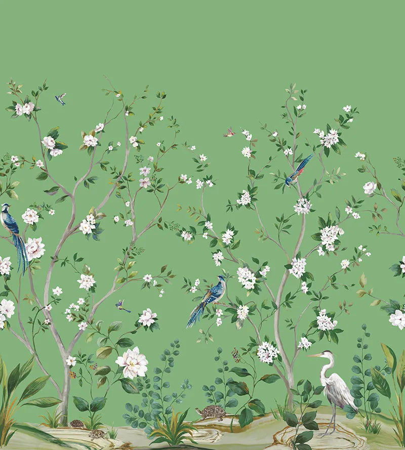 Heron Botanical Mural - Daisy Bennett