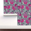 Milana Hot Pink and Grey Wallpaper by Olenka Design