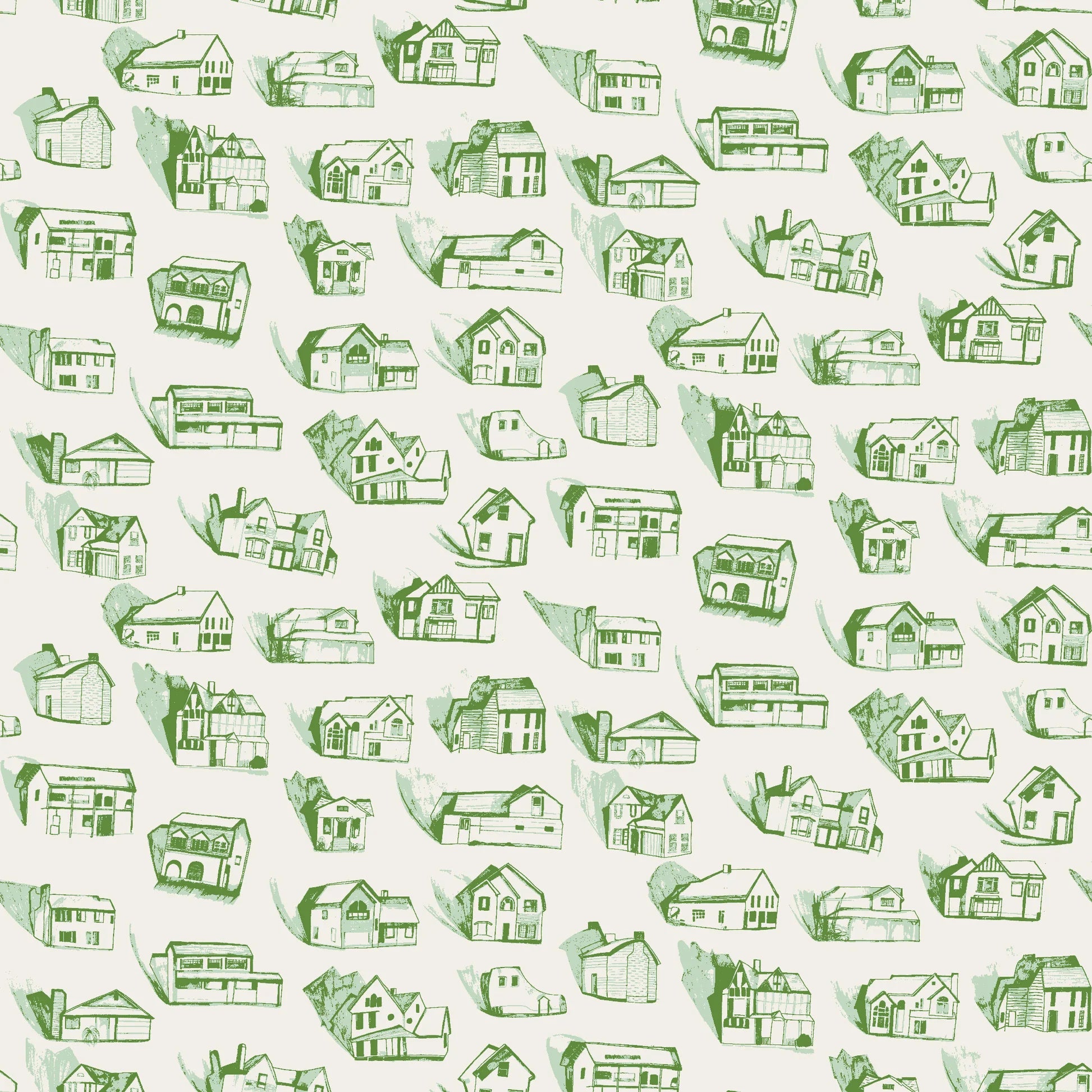 Houses Wallpaper by Erica Wakerly