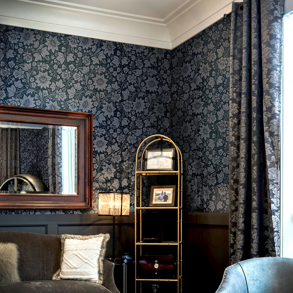 Milana Graphite Blue Wallpaper