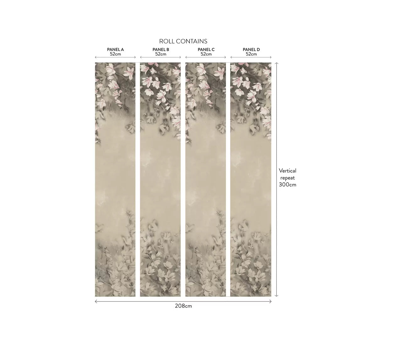 Trailing Magnolia Luxury Floral Wallpaper by 1838