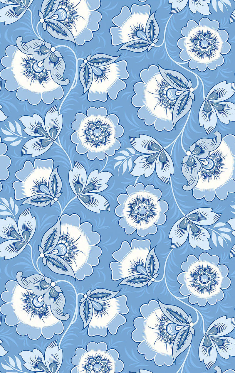 Neva Blue Wallpaper by Olenka Design
