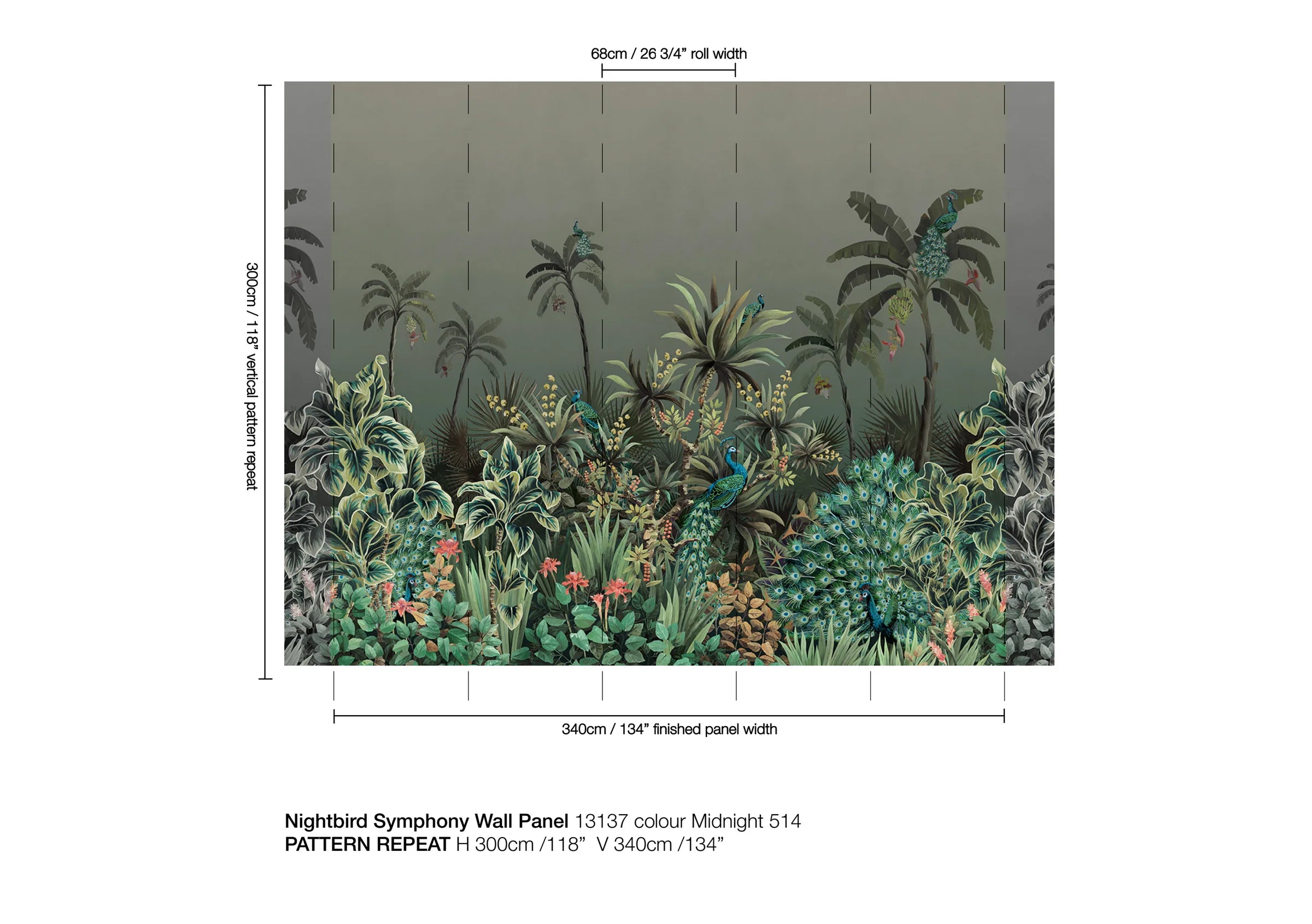 Nightbird Symphony Wallpaper by Catherine Martin X Mokum