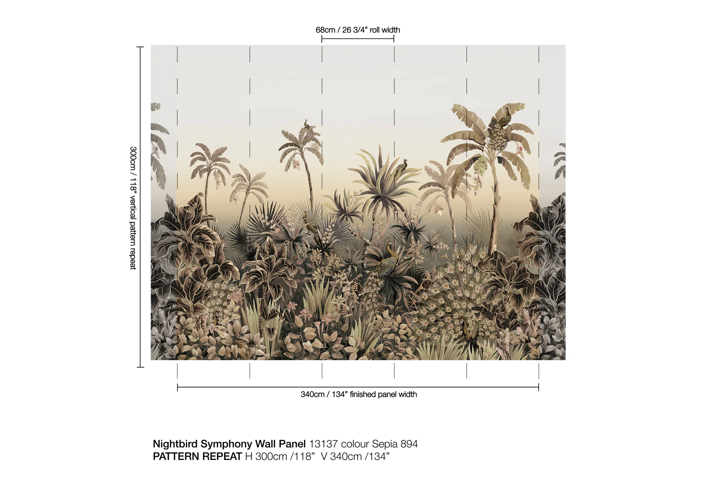 Nightbird Symphony Wallpaper by Catherine Martin X Mokum