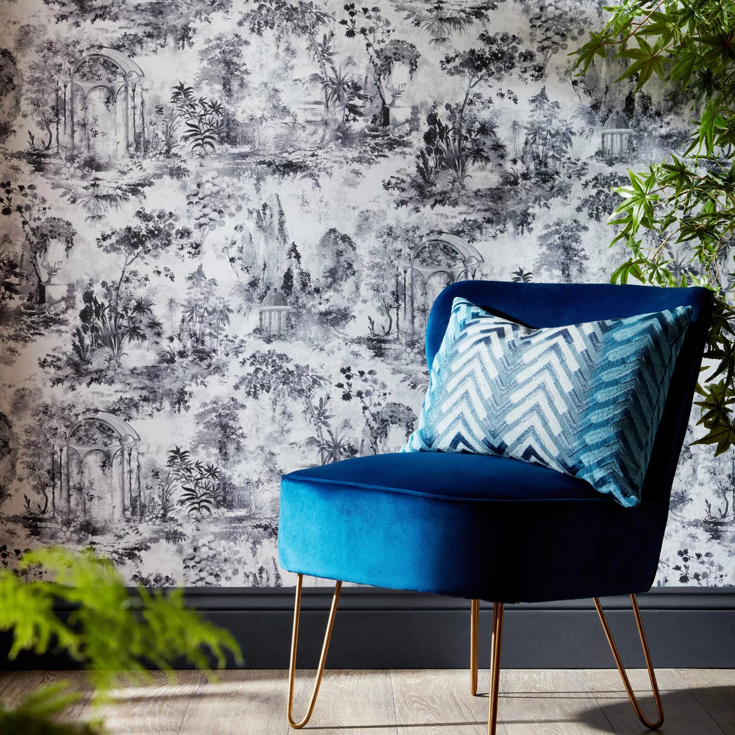 Pavilion Luxury Toile Wallpaper by 1838