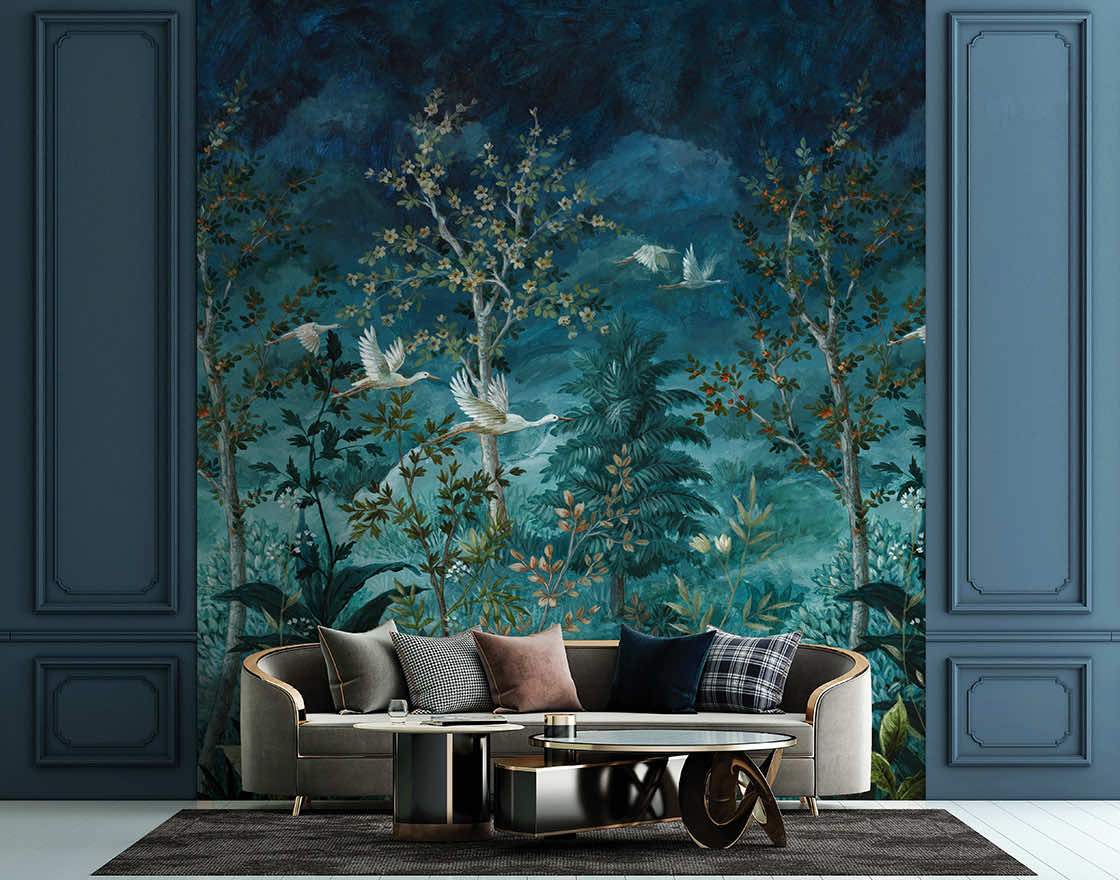 Midnight Canopy Blue Mural by Holden Decor