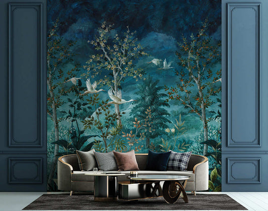 Midnight Canopy Blue Mural by Holden Decor