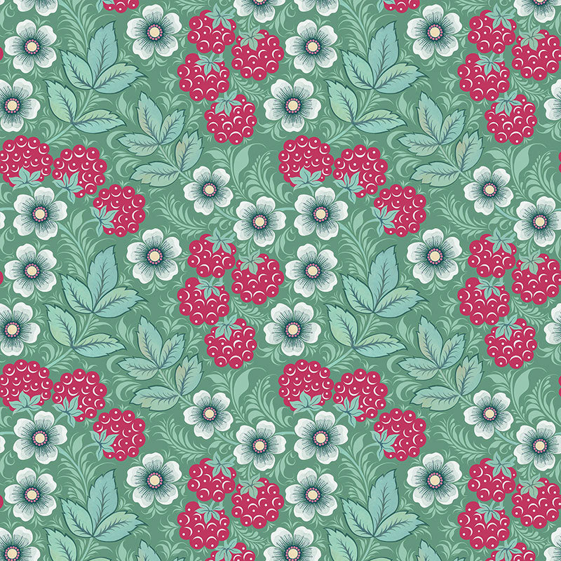 Raspberry Sage Wallpaper by Olenka Design