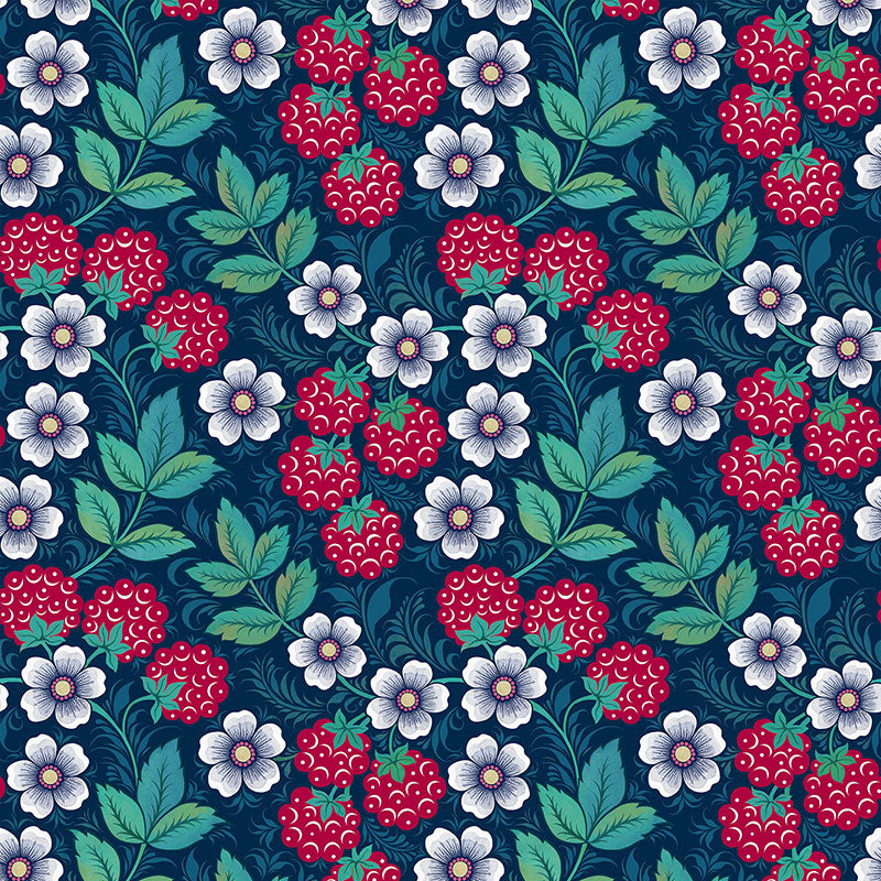 Raspberry Blues Wallpaper by Olenka Design