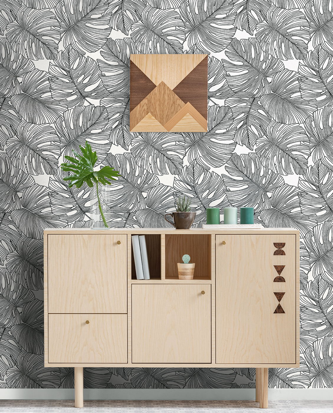 Tarra Monstera Leaf Wallpaper