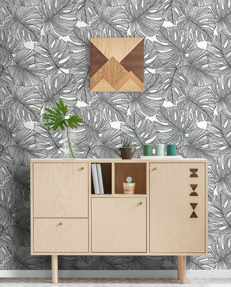 Tarra Monstera Leaf Wallpaper by Seabrook Designs