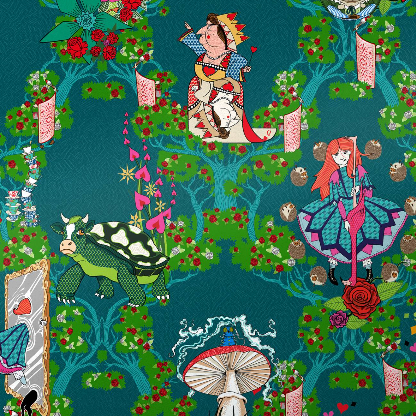 Alice's Adventures in Wonderland Wallpaper by MinaLima