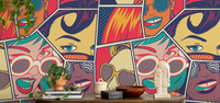 Retro Pin Mural by HappyWall