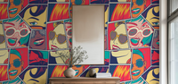 Retro Pin Mural by HappyWall