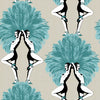 Metallic Teal & Cream