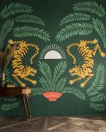 Tigers & Plants Wallpaper Mural by Miss Print