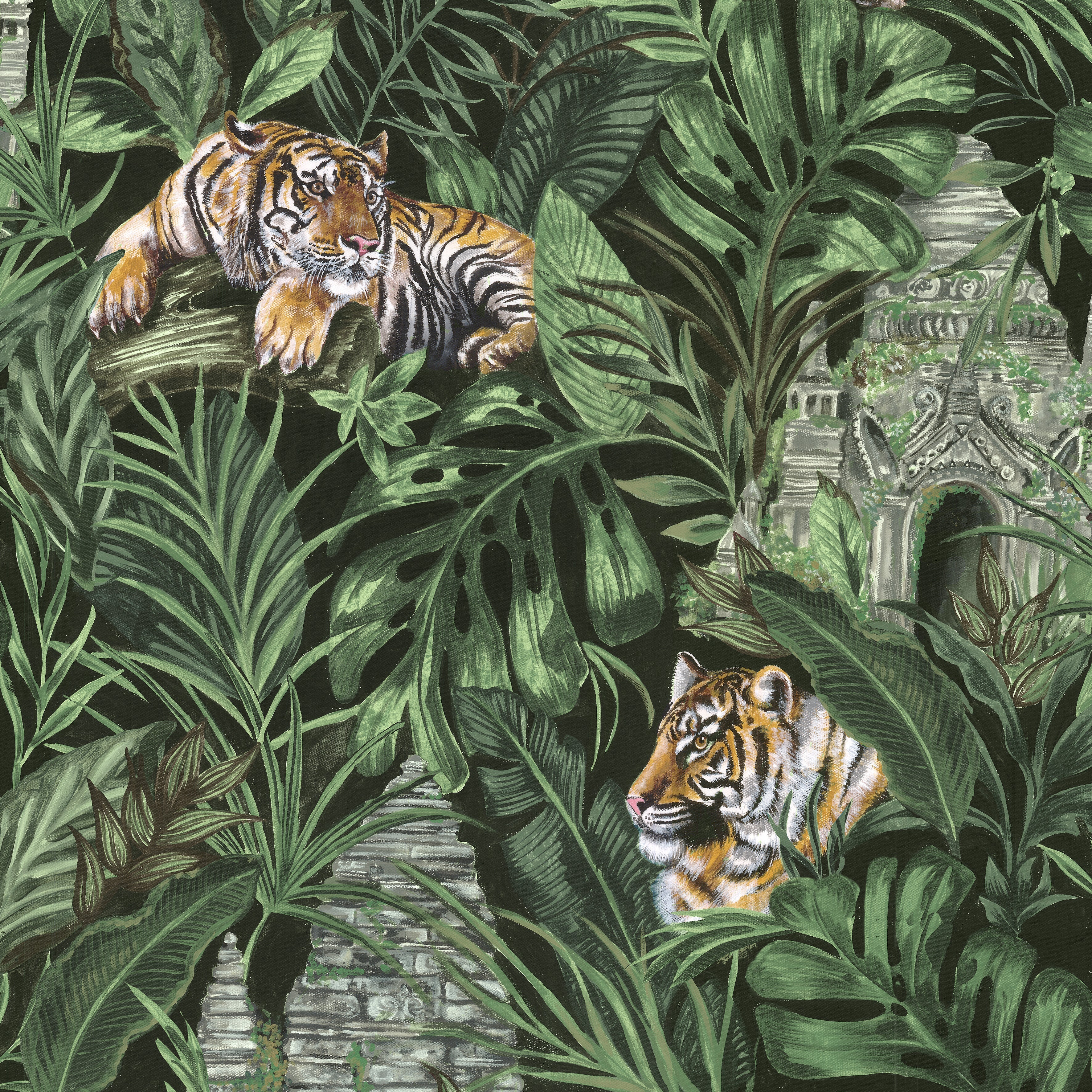 Tiger & Temple Wallpaper by Graduate Collection