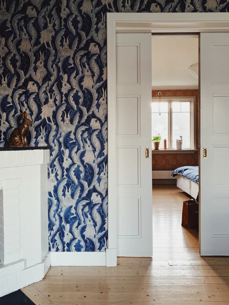 Hares in Hiding Wallpaper by Långelid Von Brömssen