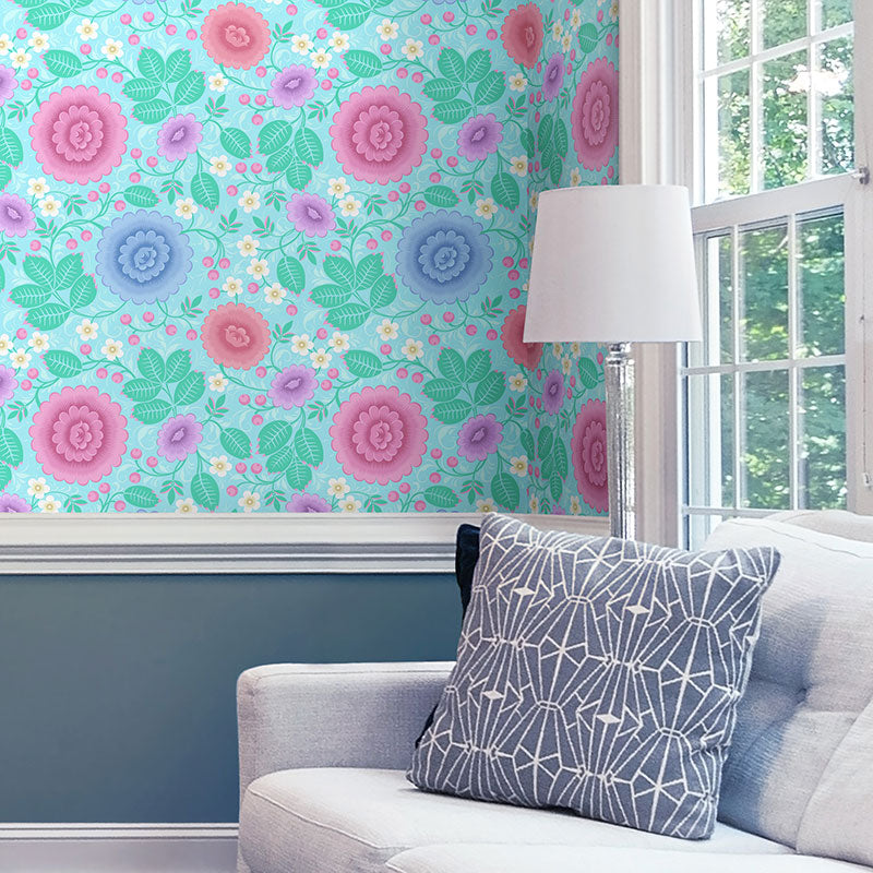 Velina Sky Blue Wallpaper