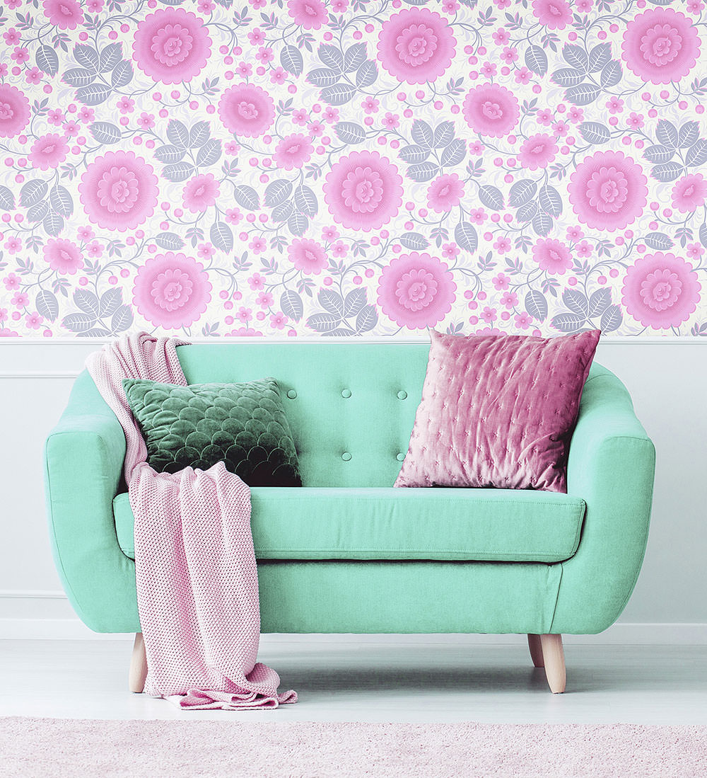 Velina Pink Peony Wallpaper