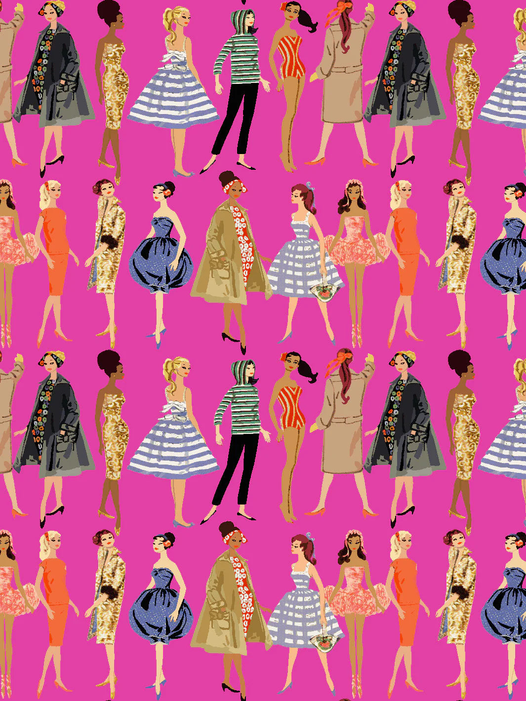 Vintage Illustration Wallpaper - 219 Barbie Collection