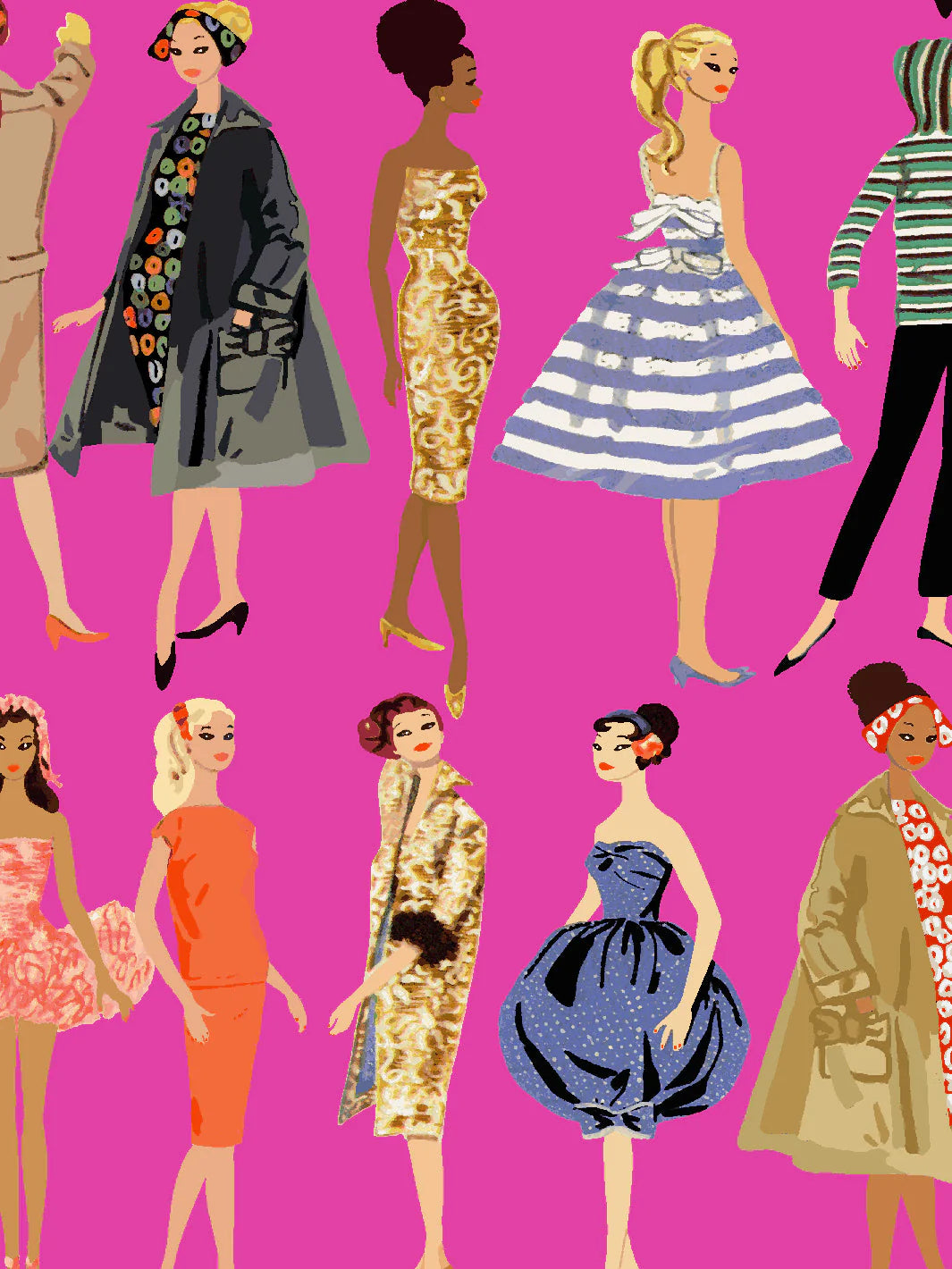 Vintage Illustration Wallpaper - 219 Barbie Collection