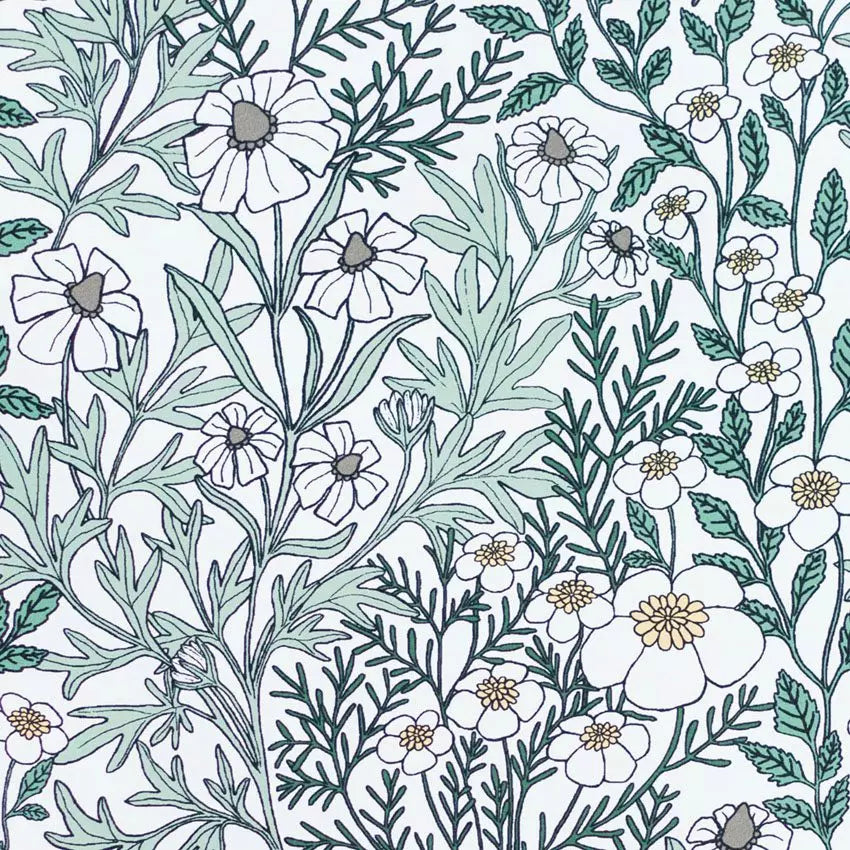 Feverfew Wallpaper by Abigail Borg