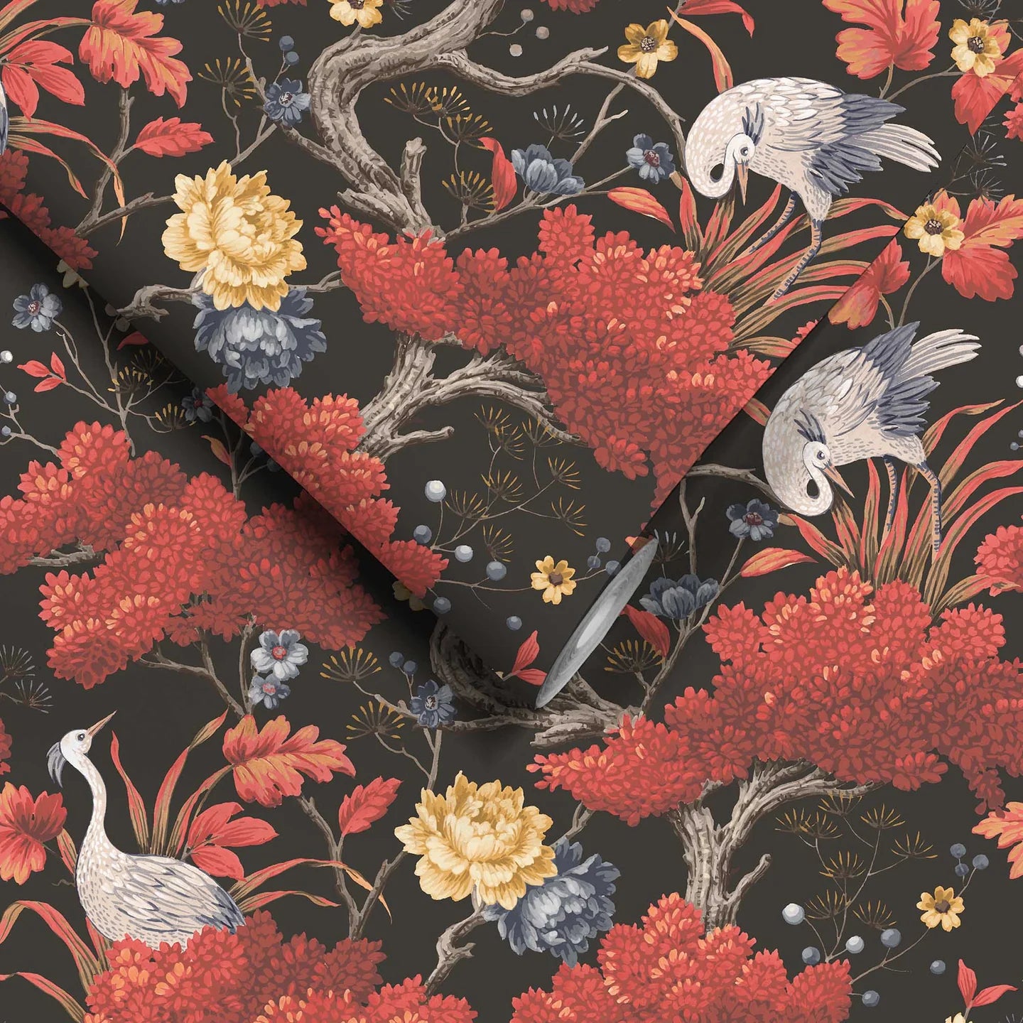 Crane Bird  Wallpaper by Woodchip & Magnolia