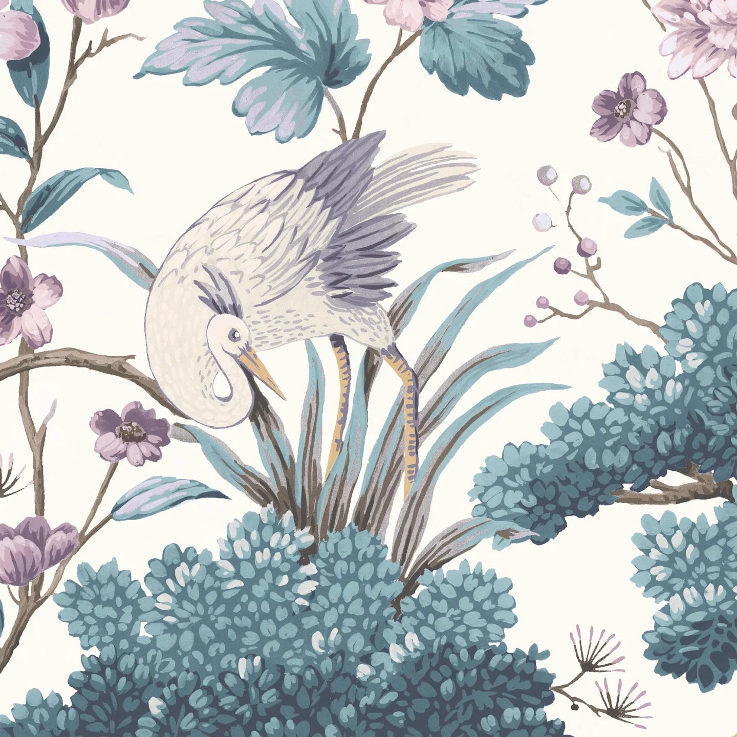Crane Bird  Wallpaper by Woodchip & Magnolia