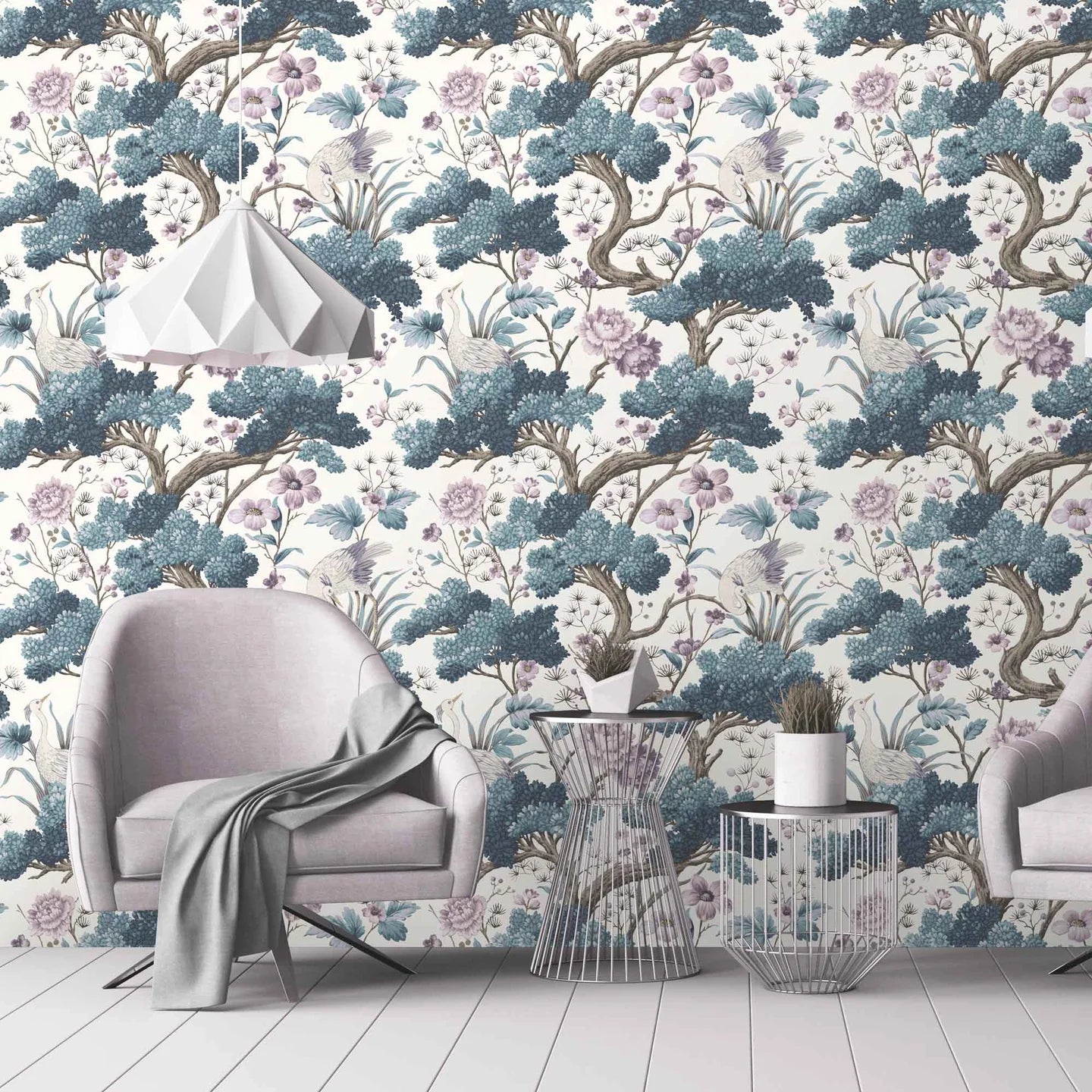 Crane Bird  Wallpaper by Woodchip & Magnolia