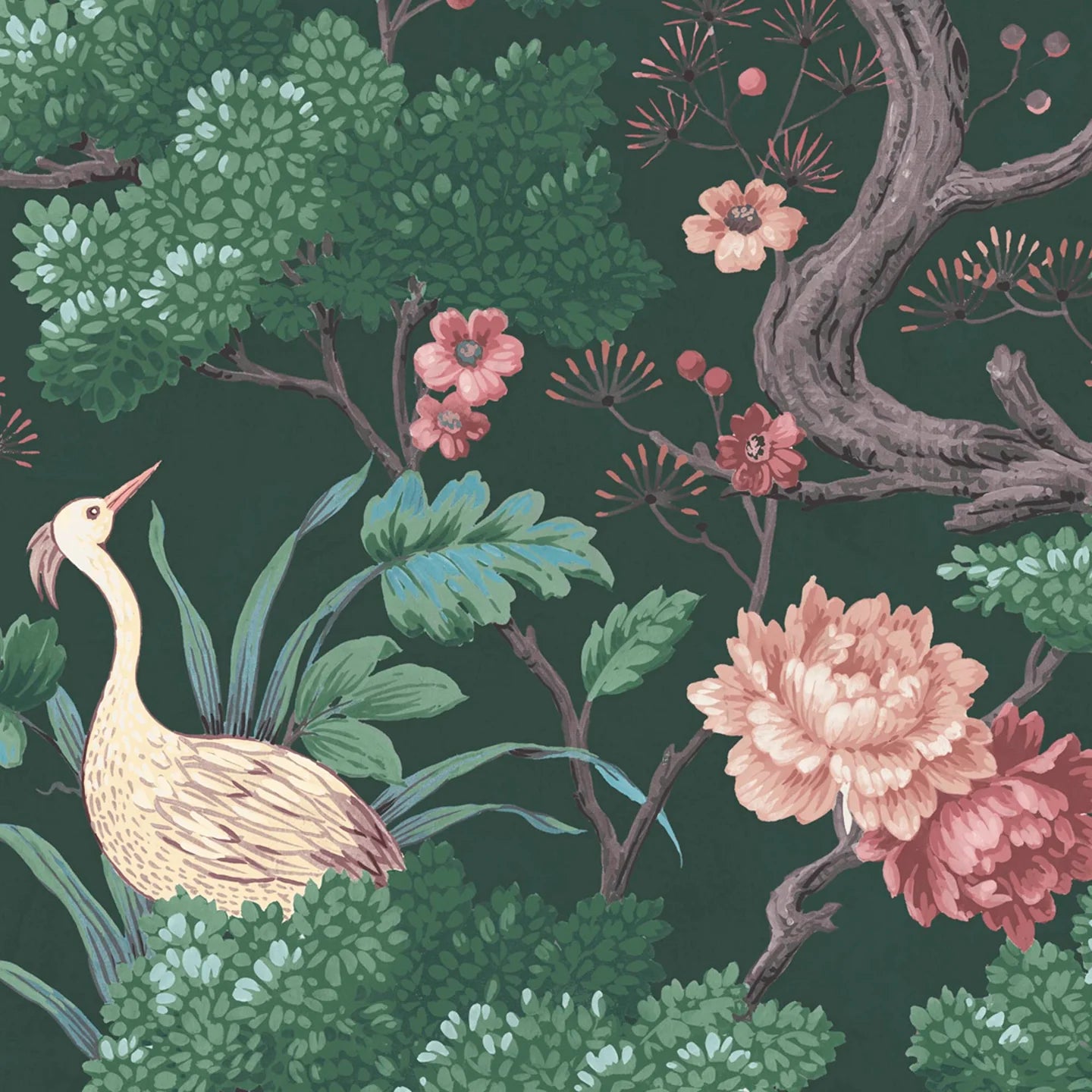 Crane Bird  Wallpaper by Woodchip & Magnolia