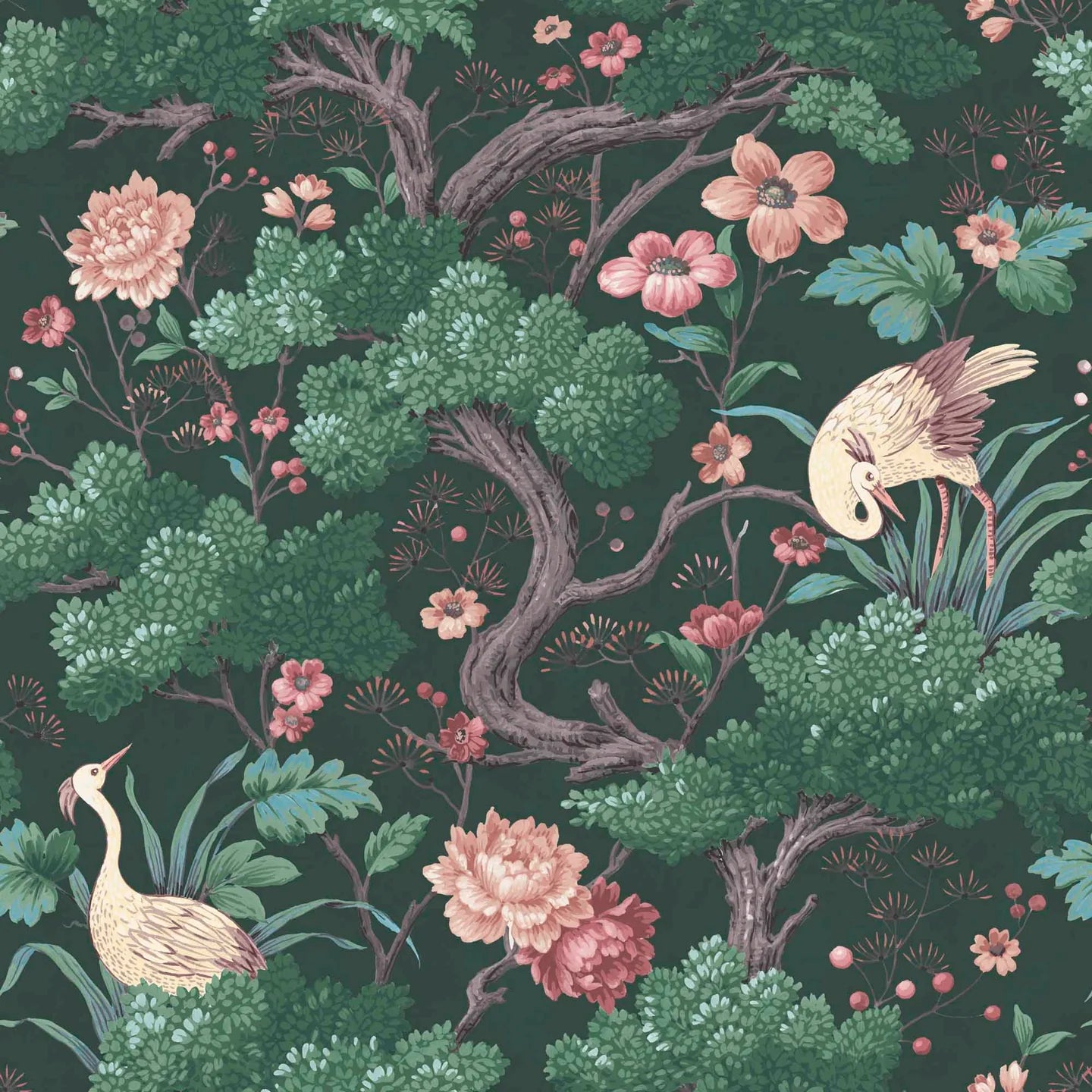 Crane Bird  Wallpaper by Woodchip & Magnolia